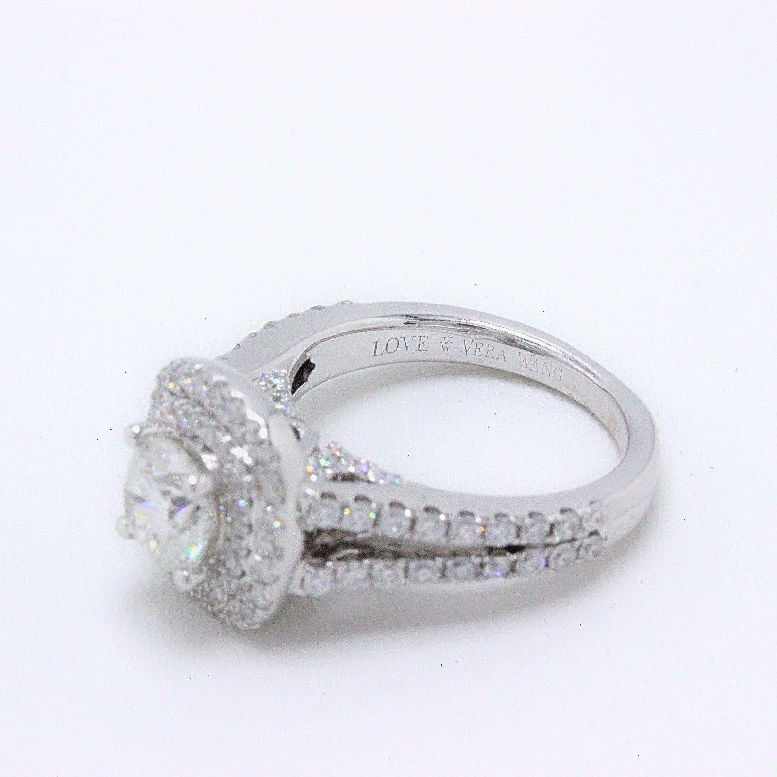 Bague Vera Wang - Diamant rond de 2::00 carats à tige fendue en or blanc 14 carats 1