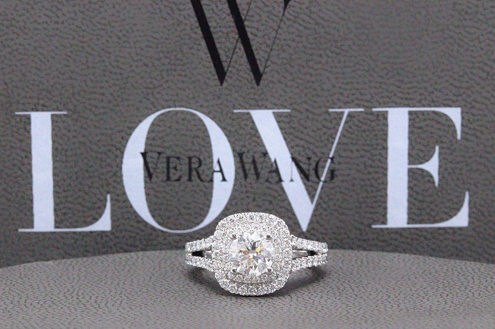 Bague Vera Wang - Diamant rond de 2::00 carats à tige fendue en or blanc 14 carats 3