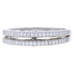 Vera Wang Simply Vera Diamond Set of 2 Wedding Bands White Gold 14k .24ctw Rings
