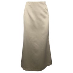 VERA WANG Size 12 Champagne Satin Polyester A-Line Skirt