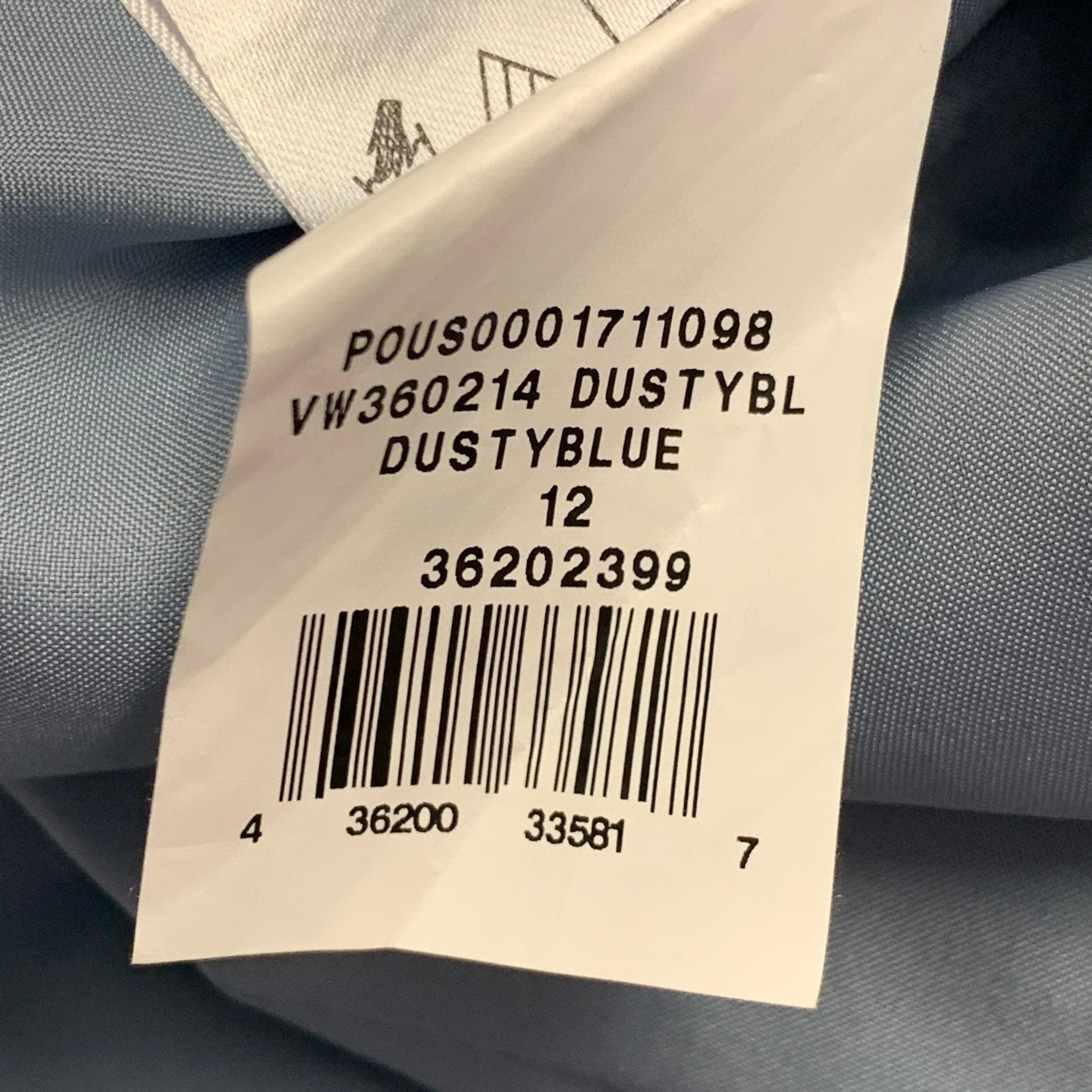 Vera Wang Taille 12 Robe de soirée longue dos nu en polyester bleu poussière en vente 7