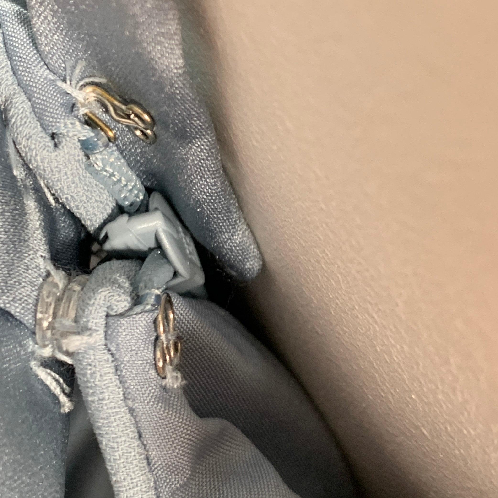 Vera Wang Taille 12 Robe de soirée longue dos nu en polyester bleu poussière en vente 4