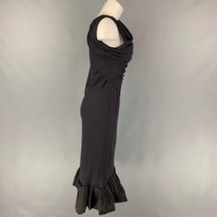 VERA WANG Size 4 Navy Wool Polyester Sleeveless Dress