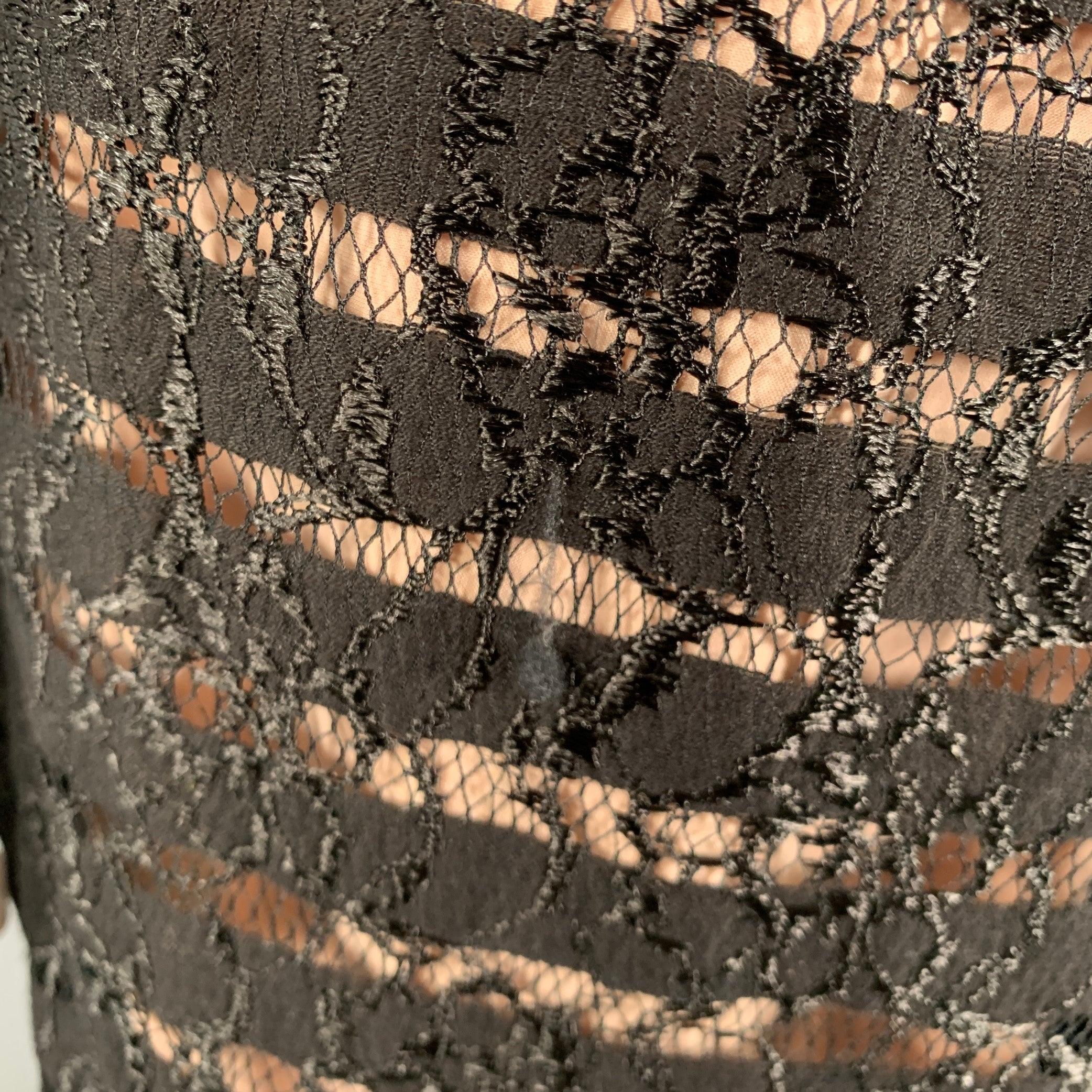 Women's VERA WANG Size 8 Black Pink Nylon Blend Double Layer Long Dress For Sale