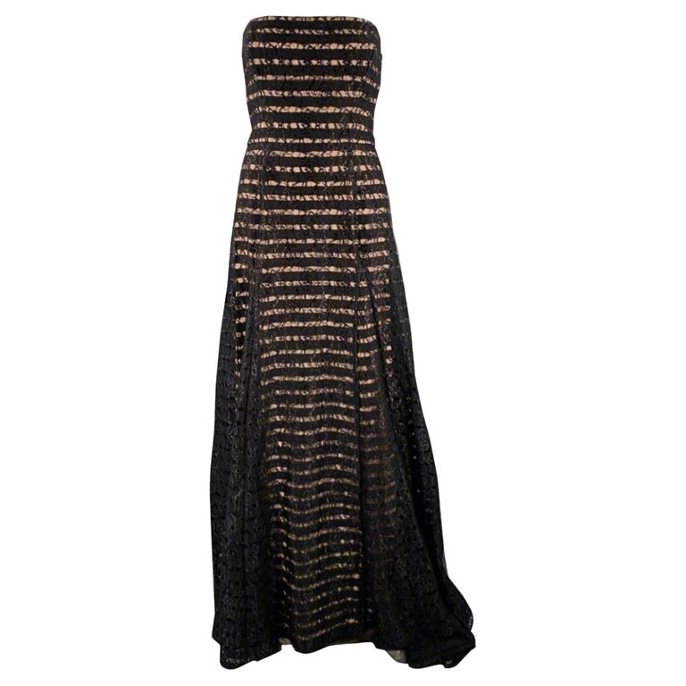 VERA WANG Size 8 Black Pink Nylon Blend Double Layer Long Dress For Sale at  1stDibs