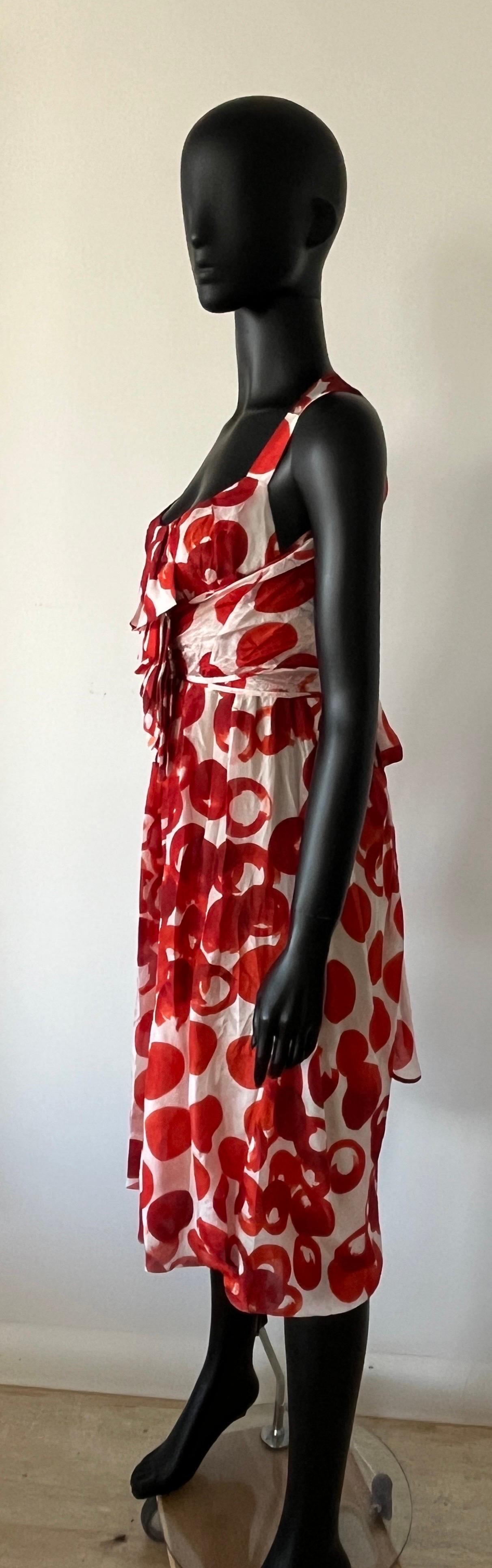 Vera Wang Y2k Printed Sun Dress In Good Condition For Sale In COLLINGWOOD, AU