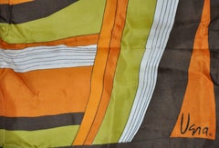 Vera Warm "Autumn Shades" Abstract Silk Scarf