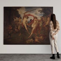 20th-Century Oil on Canvas, Signed by Vera Willoughby, Mythological Painting, 1911