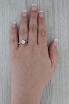 Veraggio 1.47ctw Diamond Halo Engagement Ring w/ Box GIA 18k White Gold Filigree