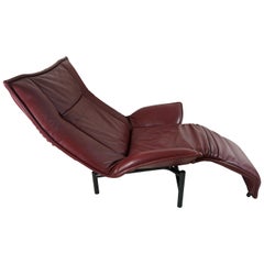Veranda Lounge Chair by Vico Magistretti for Cassina in Brown Leather Reclining