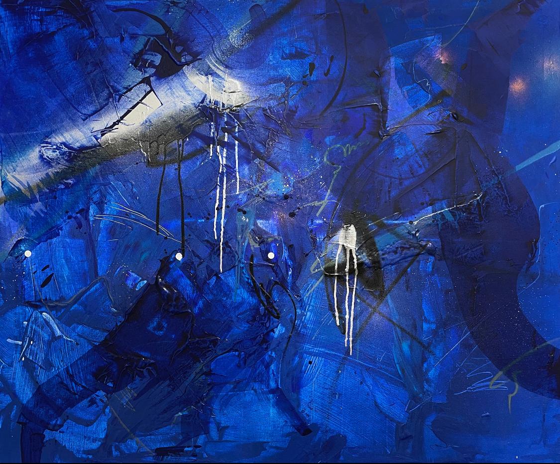 Ballena azul , 100x120cm, acrílico, lienzo