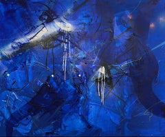 Balena blu , 100x120cm, acrilico, tela