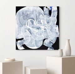 "Abbracciami" 80x80 cm, acrilico su tela, foglia d'oro