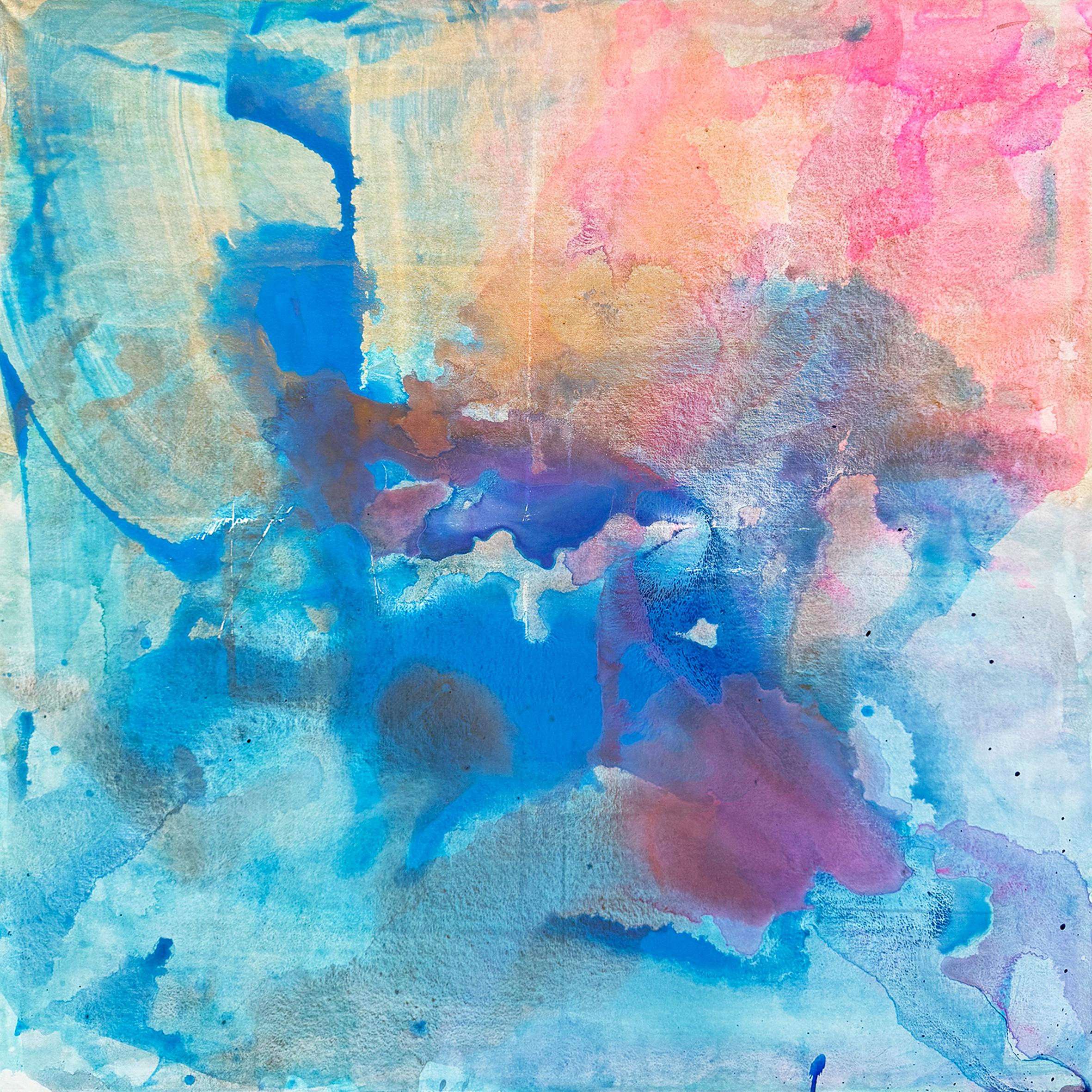 Veranika Rokashevich Abstract Painting - "Seven Skies" 100x100 cm, acrylic on canvas