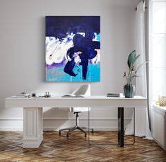 "Stormy air" 100x120 cm, acrylique sur toile, feuille d'or