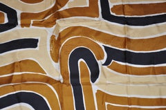 Vera's Shades of Bronze Abstract "Waves" Silk Scarf