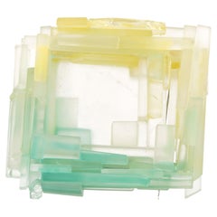 Verborgen Large Brooch in Rock Crystal & Stainless Steel by Julia Obermaier