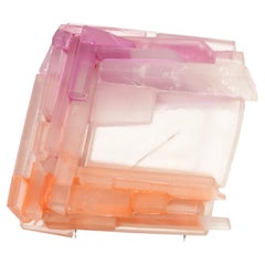 Verborgen Magenta Brooch in Rock Crystal & Stainless Steel by Julia Obermaier