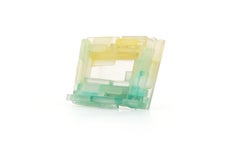 Verborgen Medium Brooch in Rock Crystal & Stainless Steel by Julia Obermaier