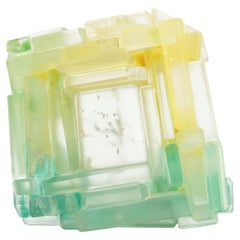 Verborgen Small Brooch in Rock Crystal & Stainless Steel by Julia Obermaier