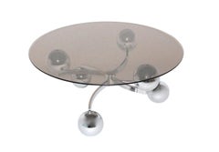 Sputnik Couchtisch aus verchromtem Glas, 1970er-Jahre