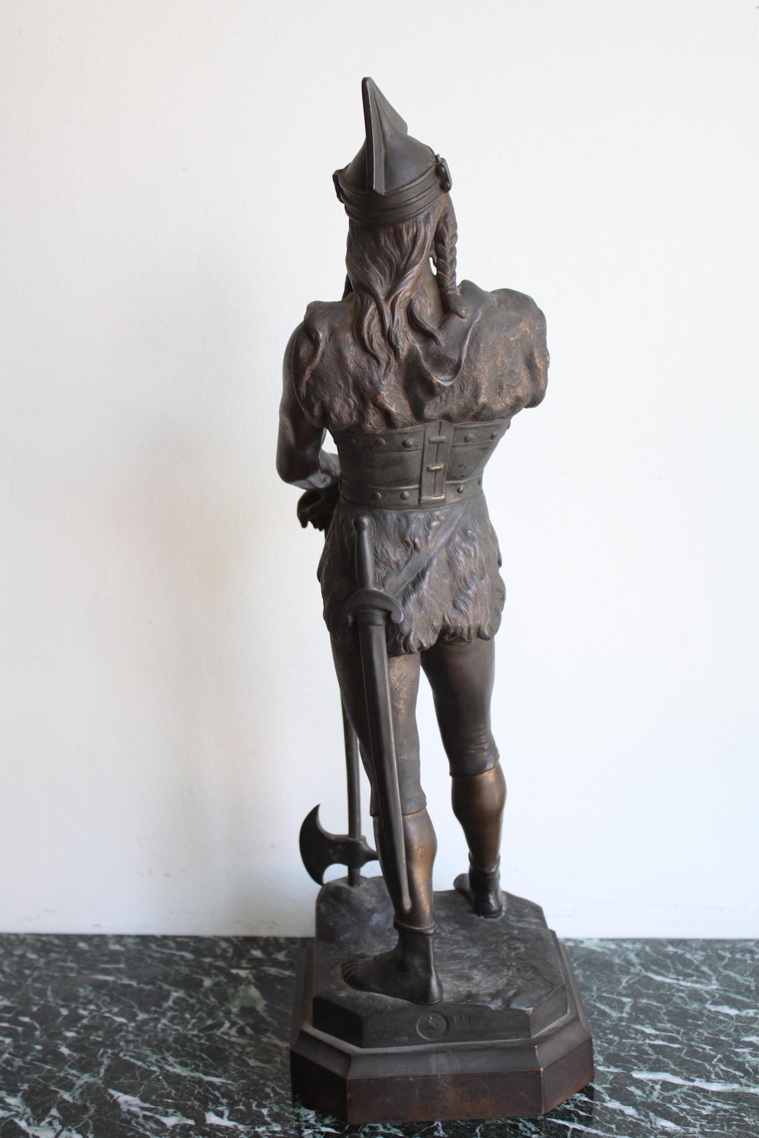 French Vercingetorix Bronze Sculpture by Marcel Debut