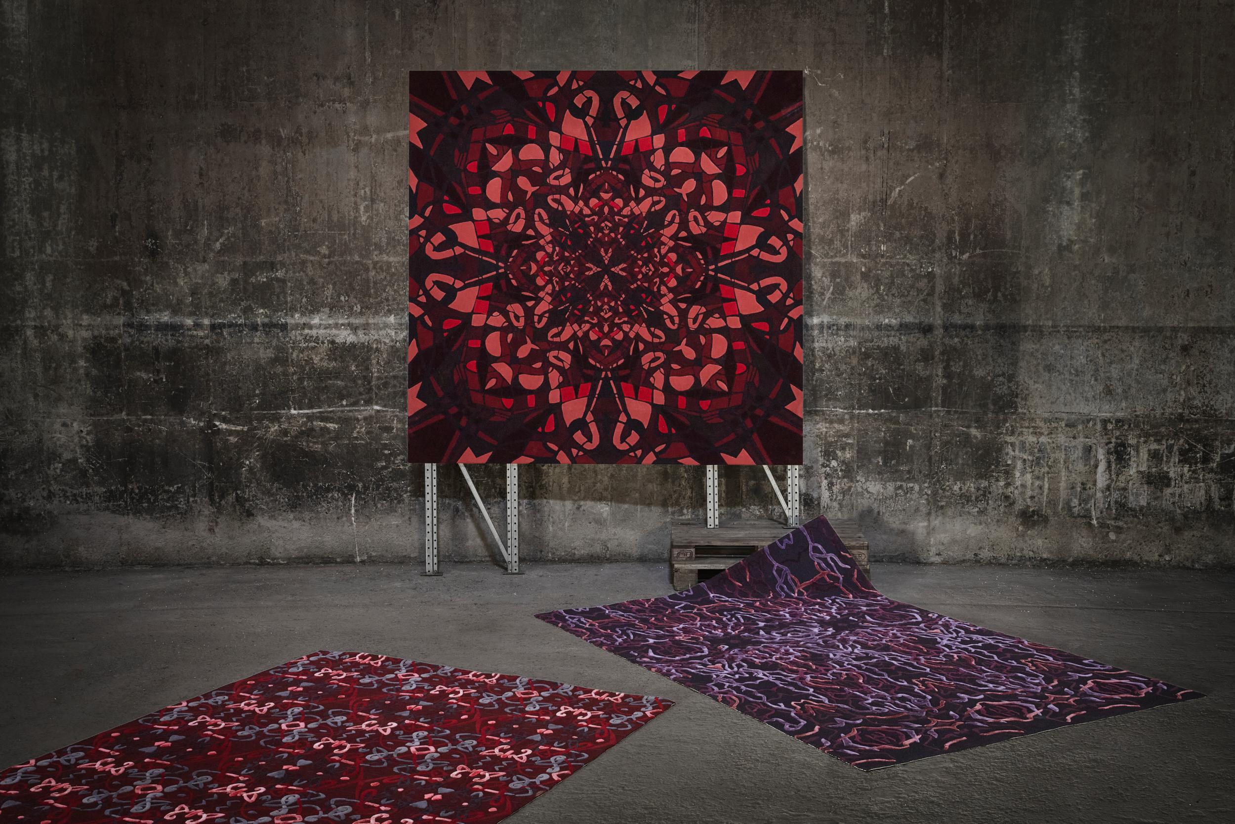 Norwegian Verdande Blue Rug by Volver Studios For Sale