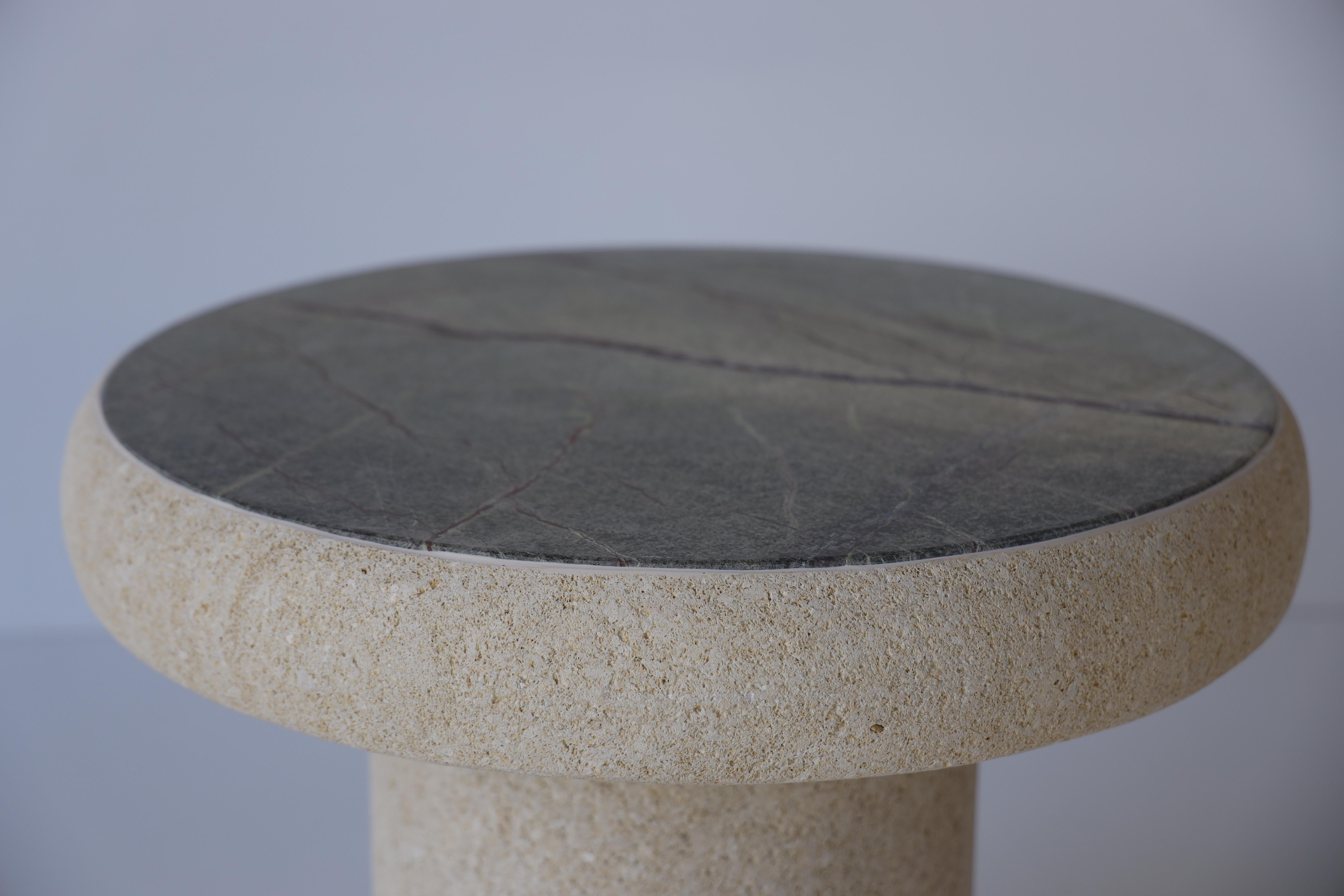 Hand-Crafted Verdant Elegance Marble Coffee Table For Sale