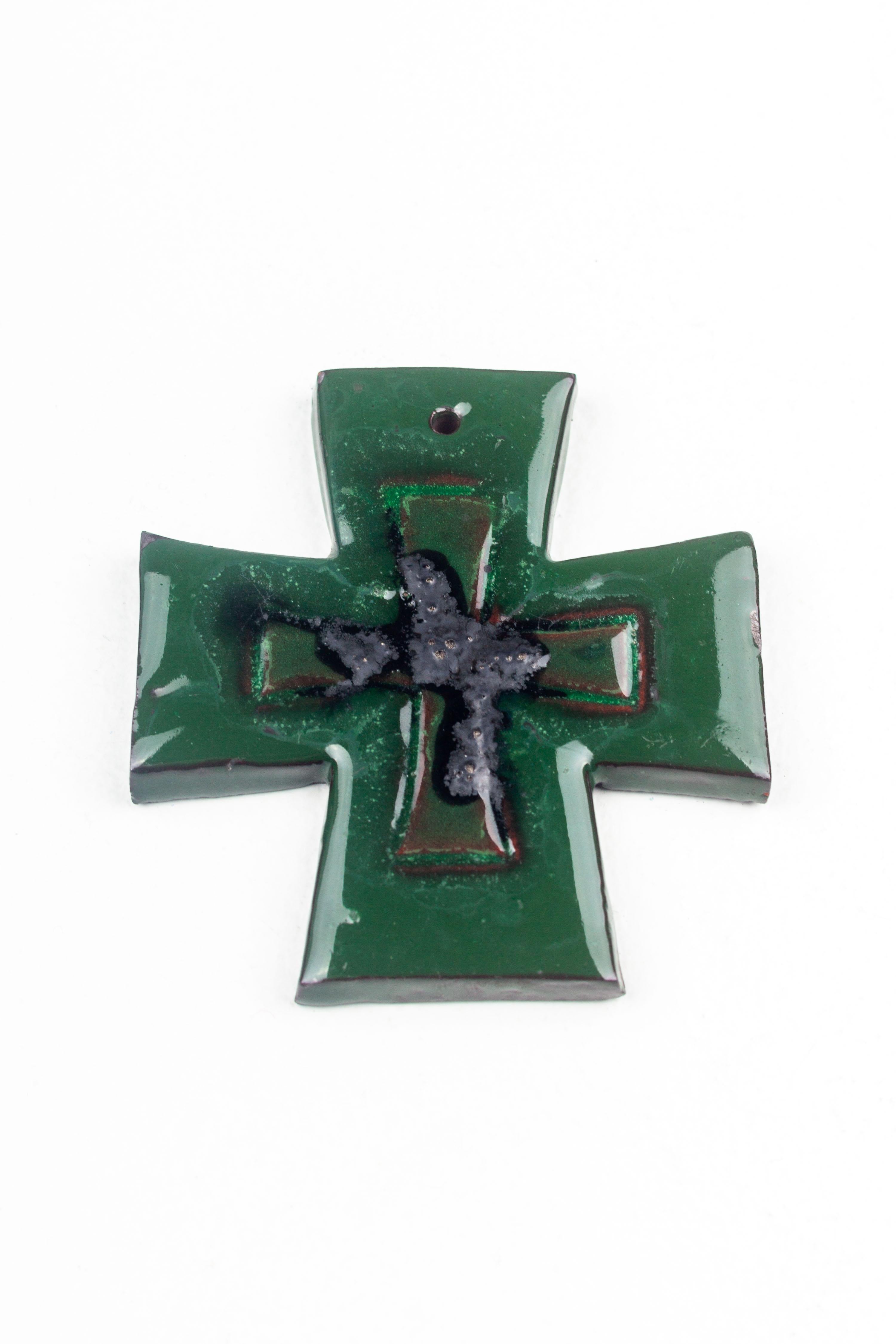 Grünes Malteserkreuz aus Keramik aus der Mitte des Jahrhunderts im Angebot 3
