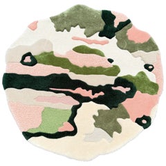 Verdant Mirage Organic Hand-Tufted Rug in Green, Blush, and Cream by RAG Home