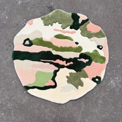Verdant Mirage Organic Hand-Tufted Rug in Green, Blush, and Cream by RAG Home