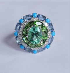 Verdant VII – Mosaic - Designer Columbian Emerald Ring made with Gemstones in18K