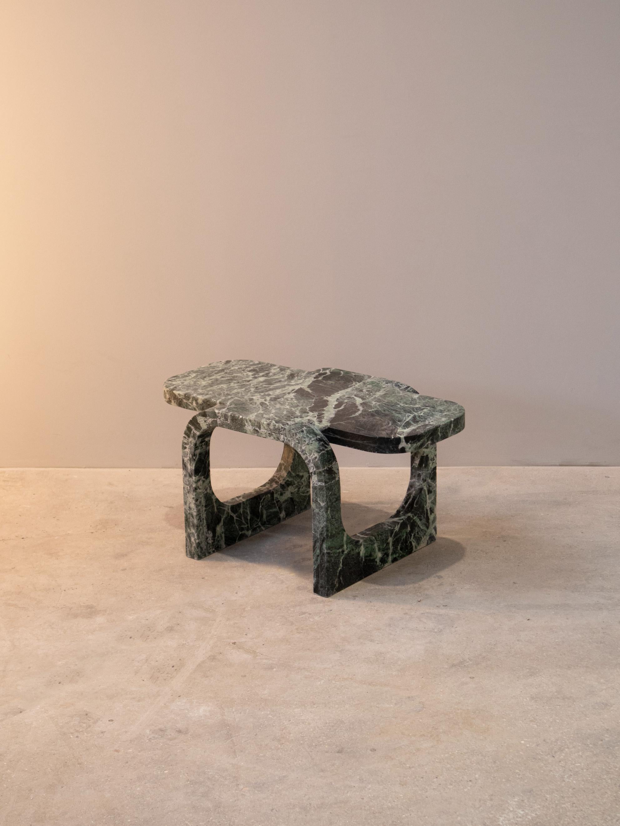 Verde Alpi cut and fold coffee table by dAM Atelier
Dimensions: W 78 x D 47 x H 40 cm
Materials: Verde Alpi marble.


dAM atelier is a duo of young Italian architects sharing the passion for design and architecture, Paolo d’Alessandro and Marco