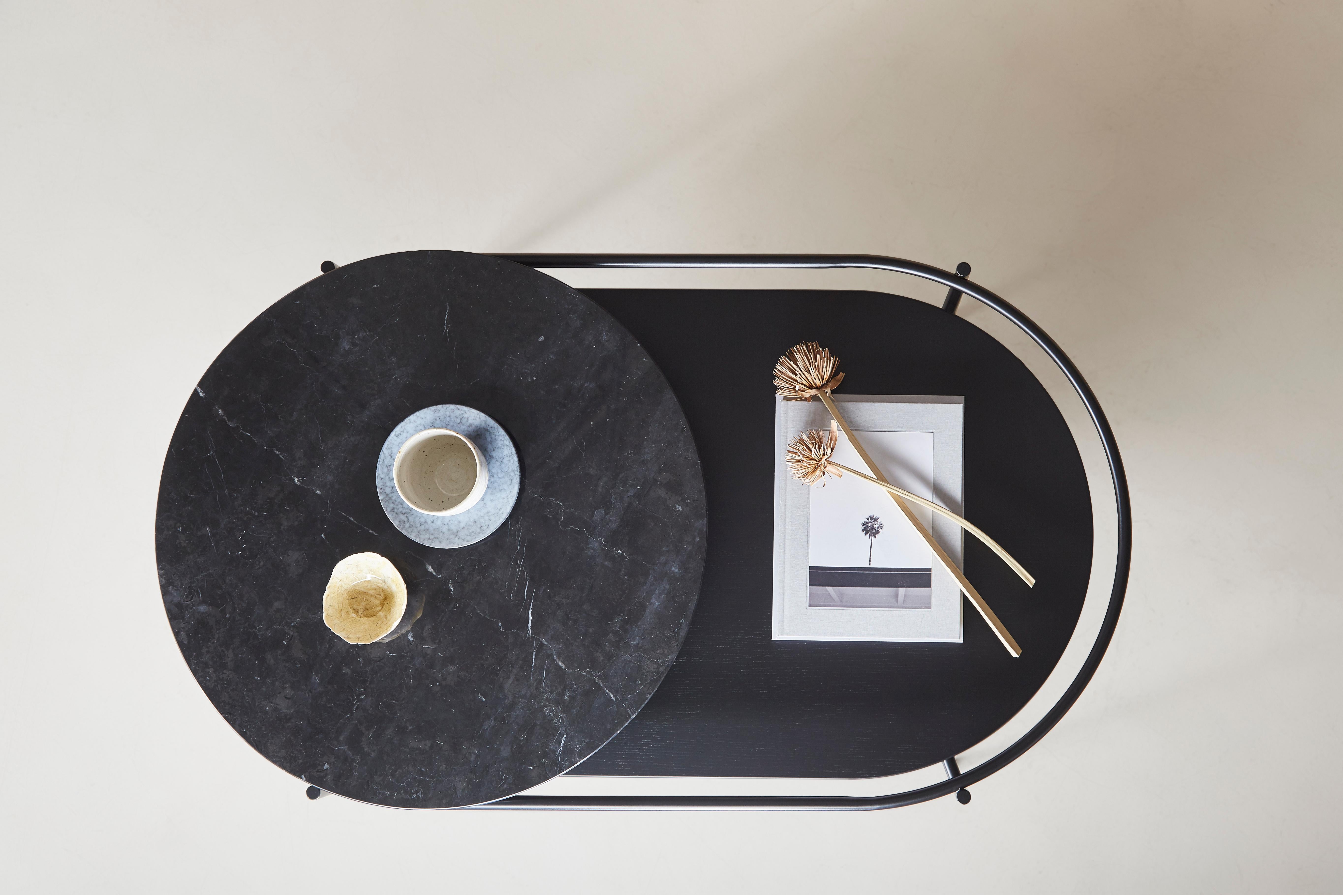Contemporary Verde Coffee Black Table by Rikke Frost For Sale