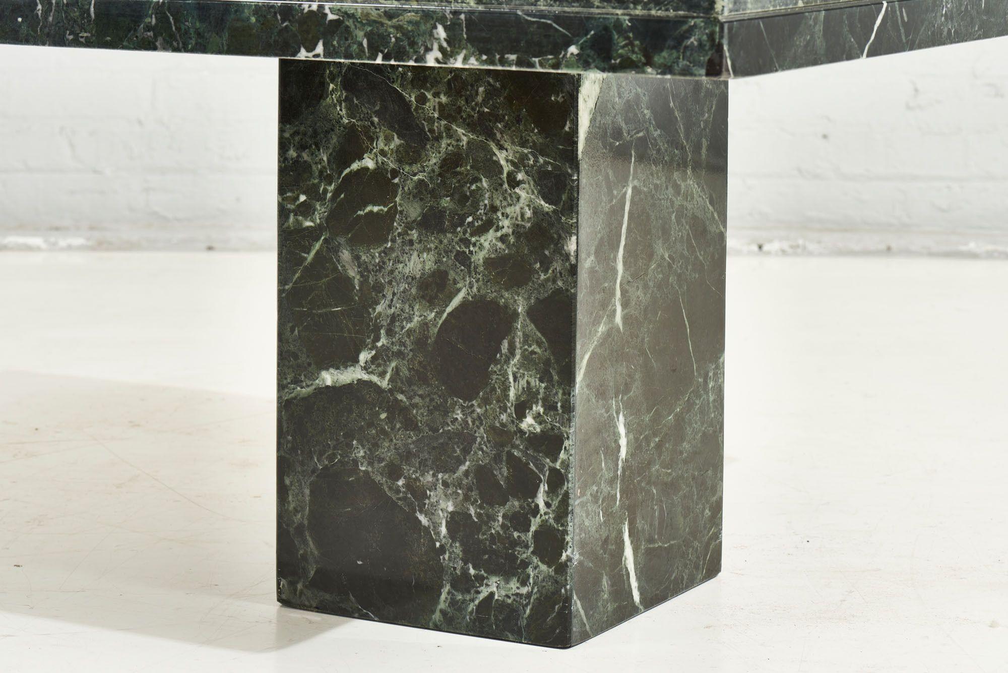 Verde dark green marble side/end table, Italy, 1970.