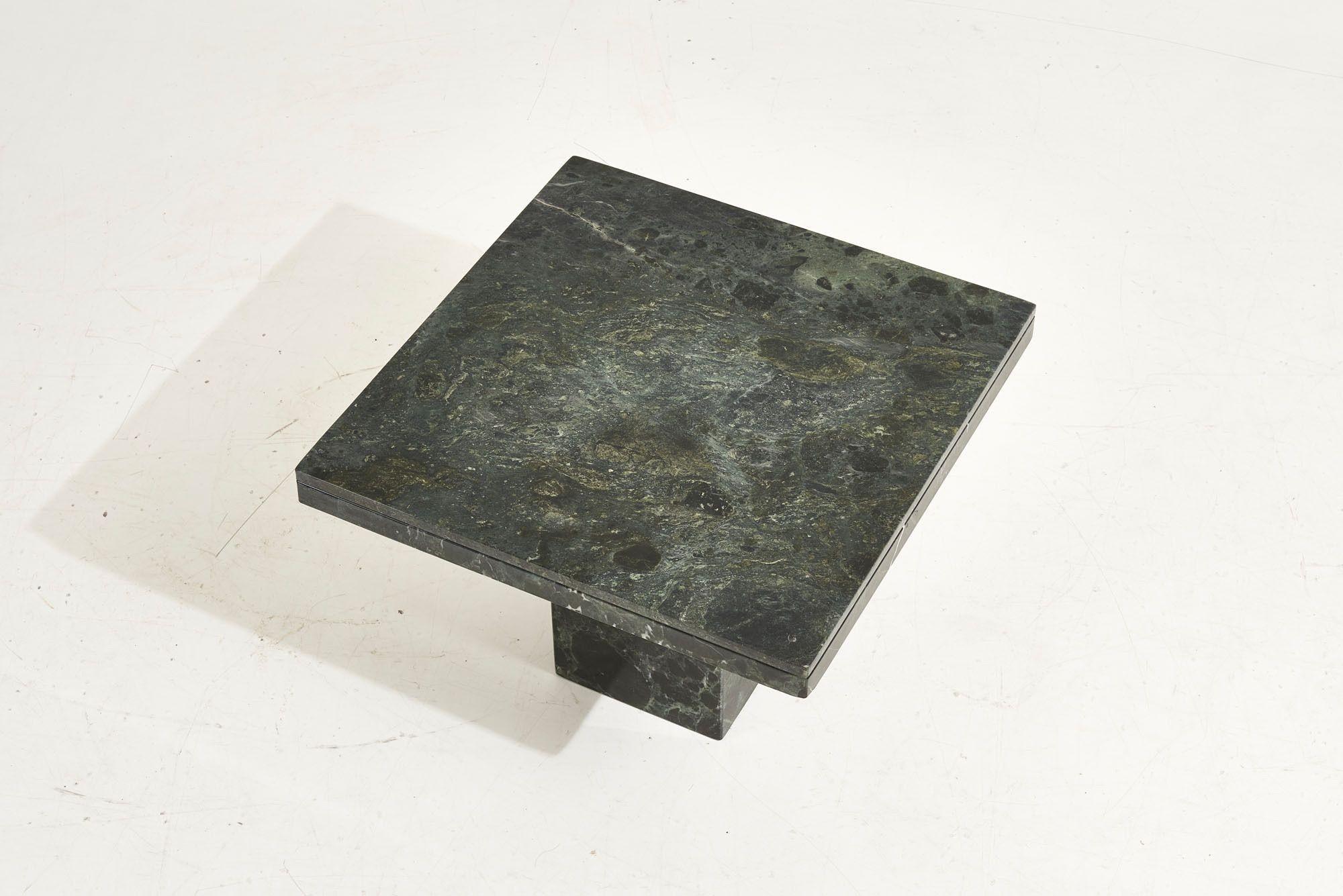 Late 20th Century Verde Dark Green Marble Side Table, Italy, 1970
