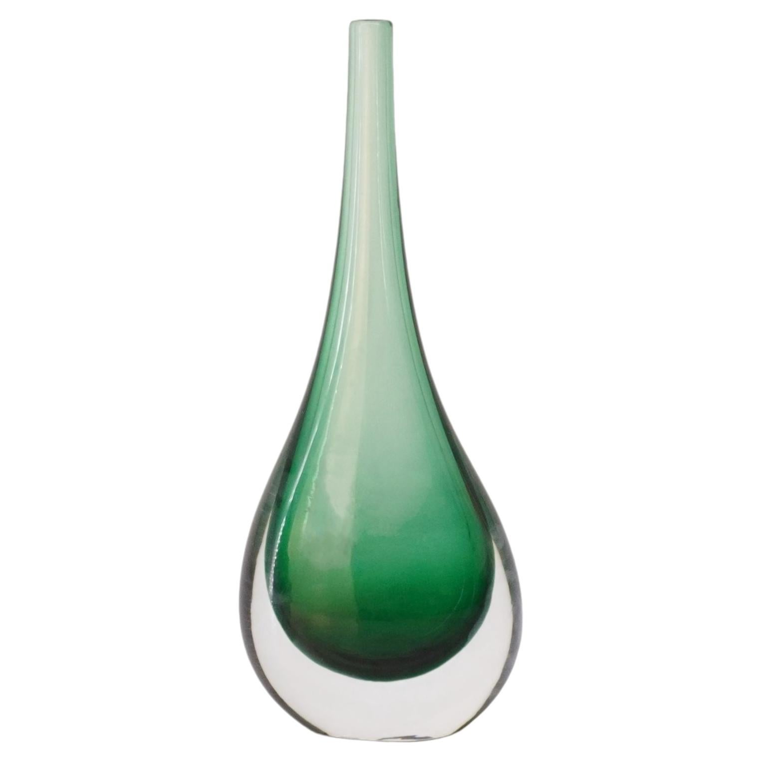 Green Drop Vase - Murano Glass