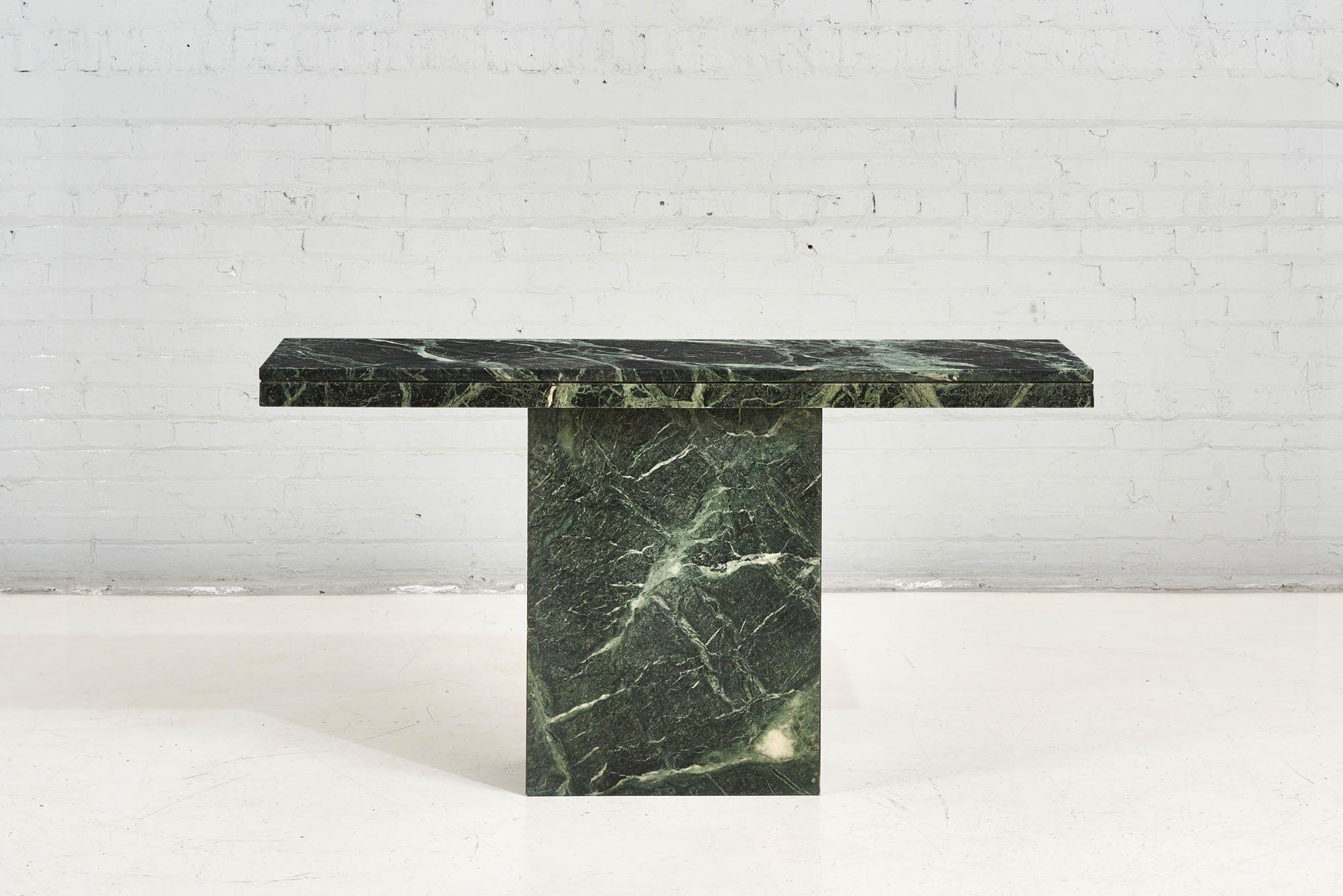 Verde Green marble console table, Italy, 1970.