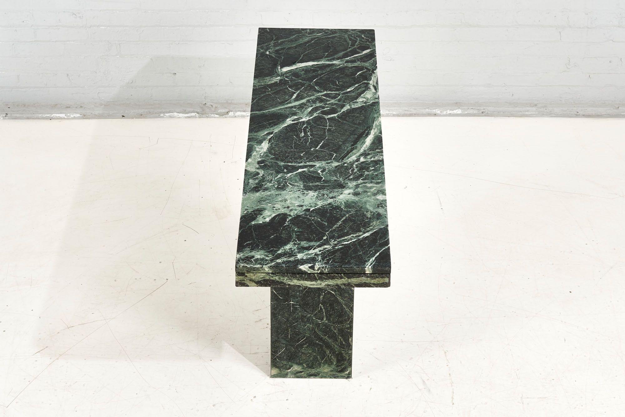 Verde Green Marble Console Table, Italy, 1970 In Good Condition In Chicago, IL