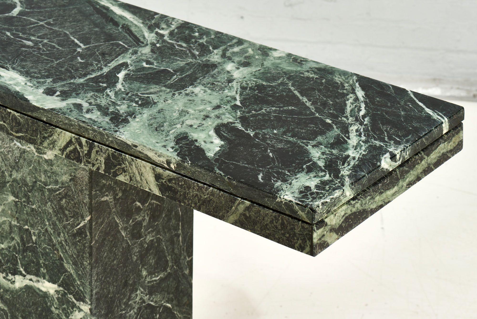 Late 20th Century Verde Green Marble Console Table, Italy, 1970