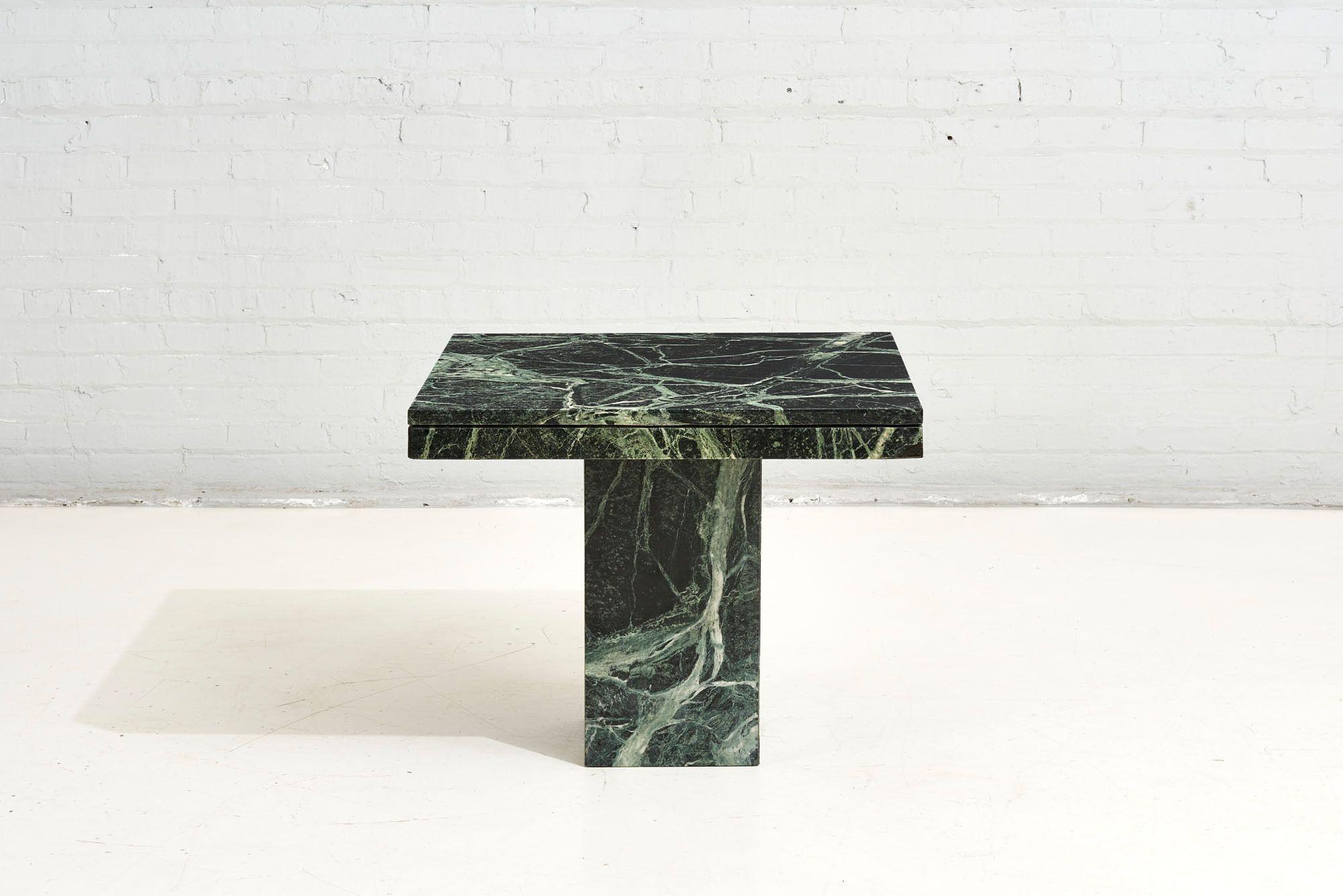 Verde green marble side / end table, Italy 1970.