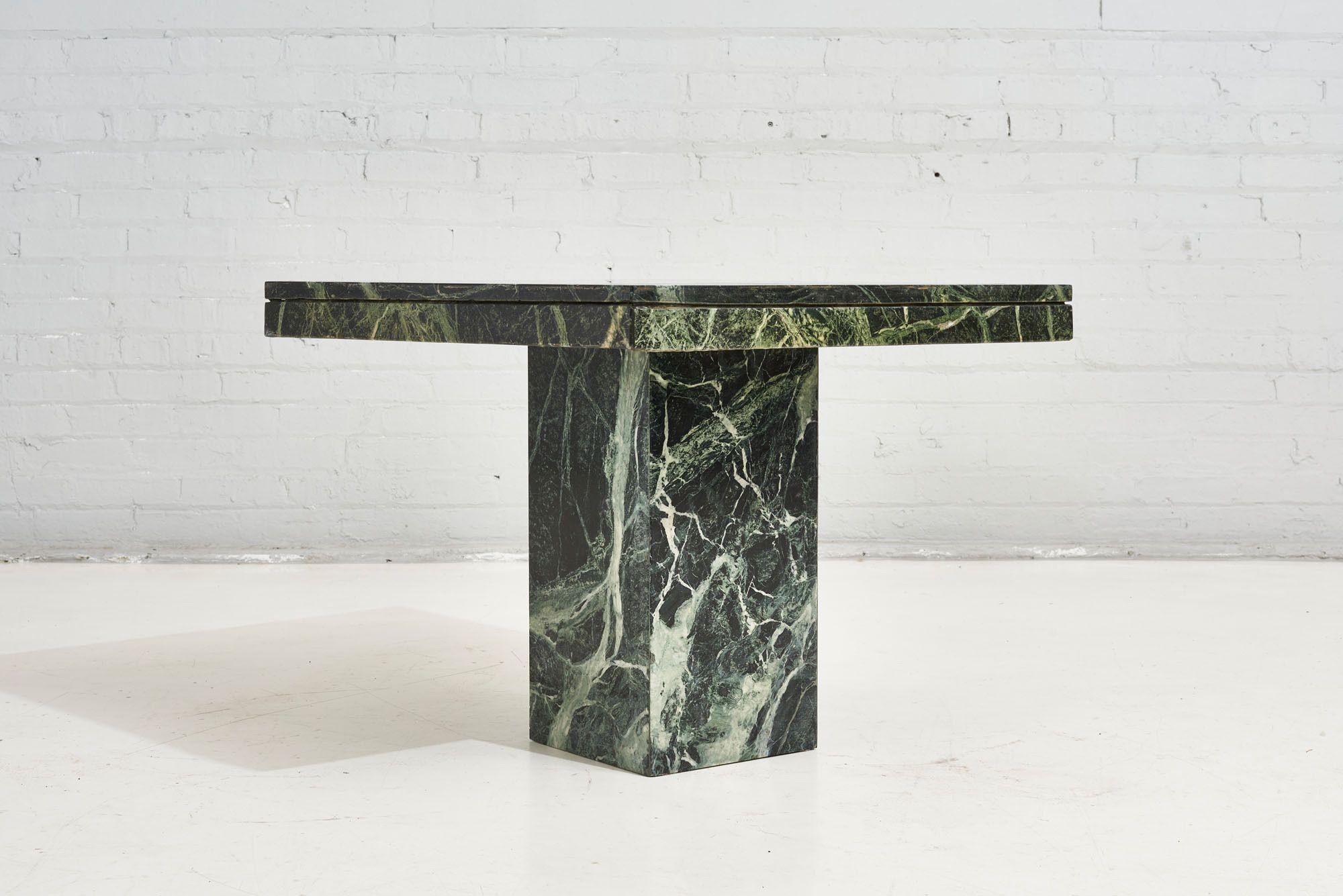 green marble end table