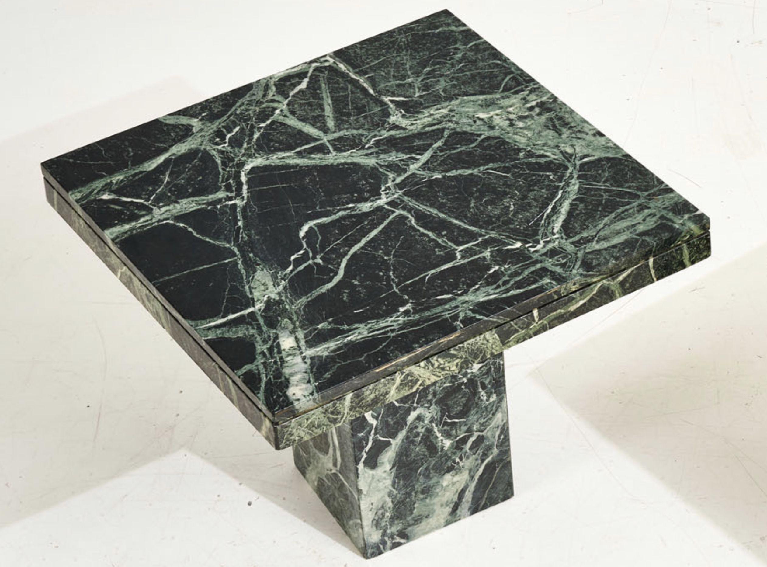 Verde Green Marble Side Table, Italy 1970 In Good Condition In Chicago, IL