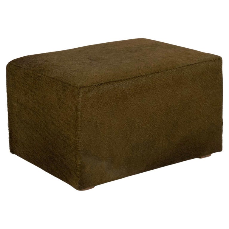Verde Hair Hide Ottoman For Sale at 1stDibs