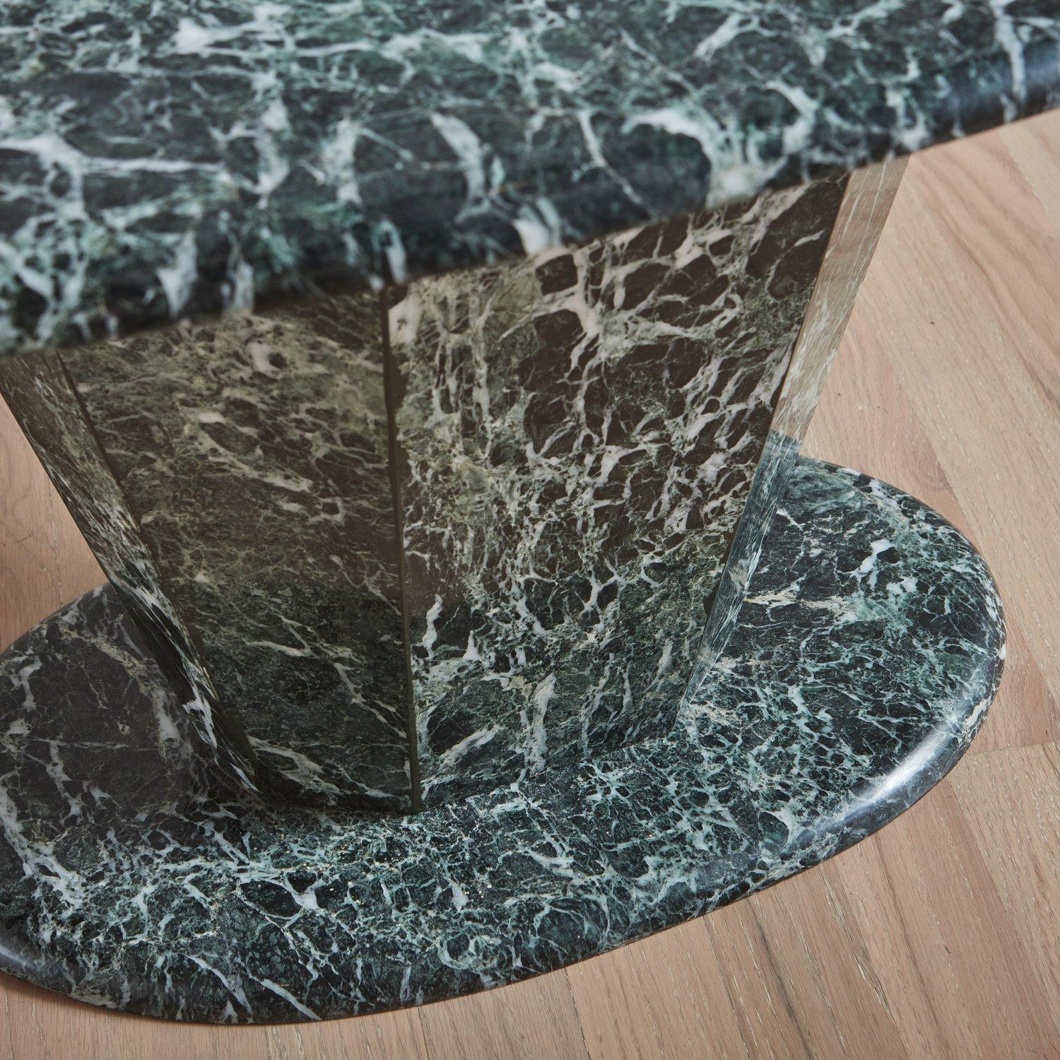 Verde Marble Coffee Table with Tapered Pedestal Base, 20th Century For Sale 3