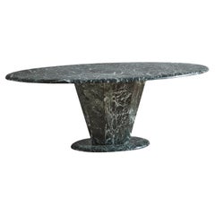Verde Marble Coffee Table with Tapered Pedestal Base, 20th Century