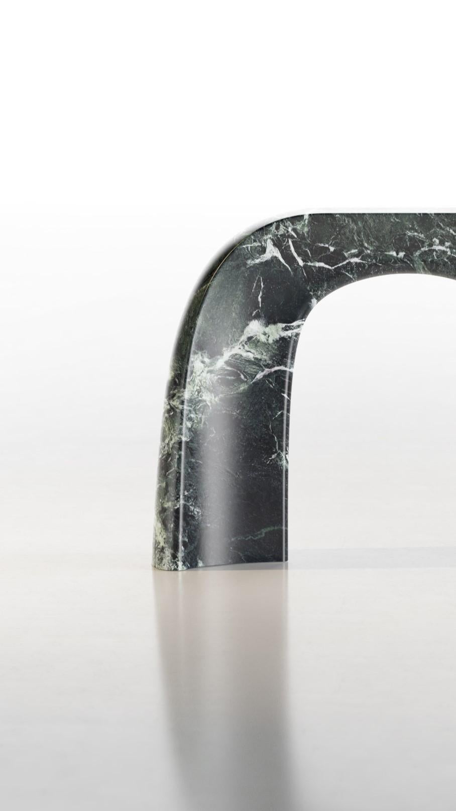 Italian Verde Notte Shan Marble Console by Serafini For Sale