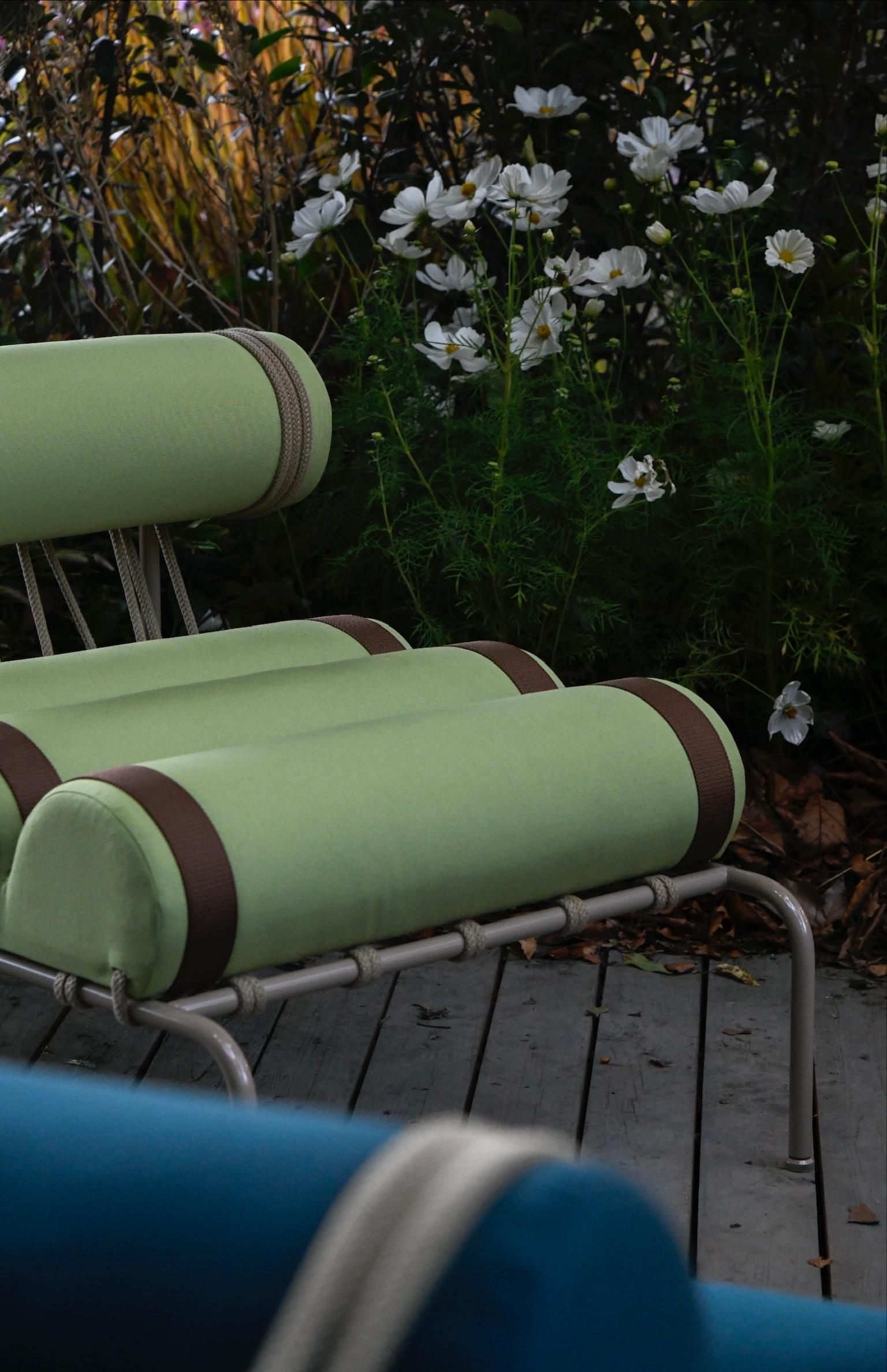 Metal Verde Oasi Plain Kylíndo Outdoor Armchair by Dalmoto For Sale