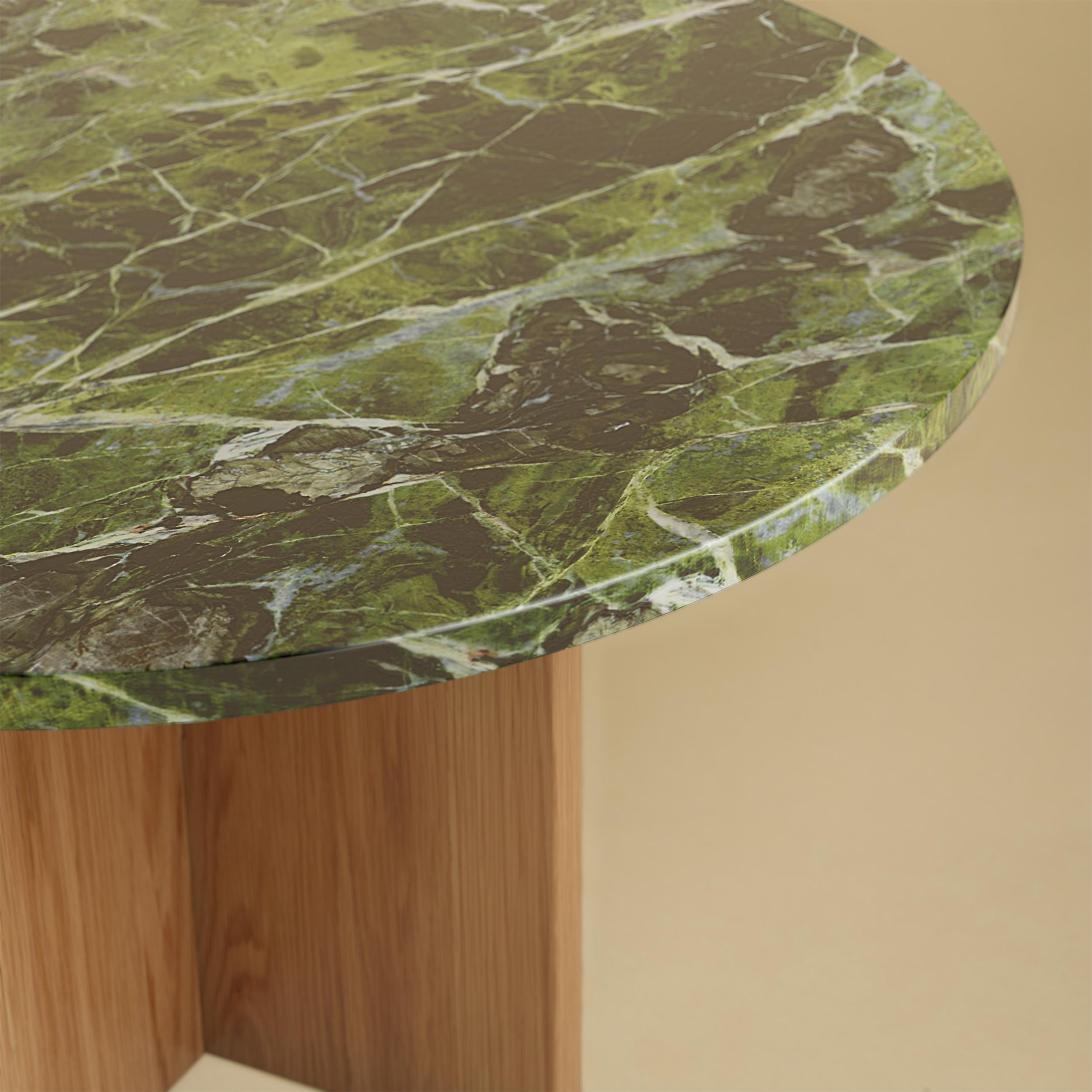 Postmoderne Table basse Verde Tifone et Chêne Tinian par Lebanto en vente