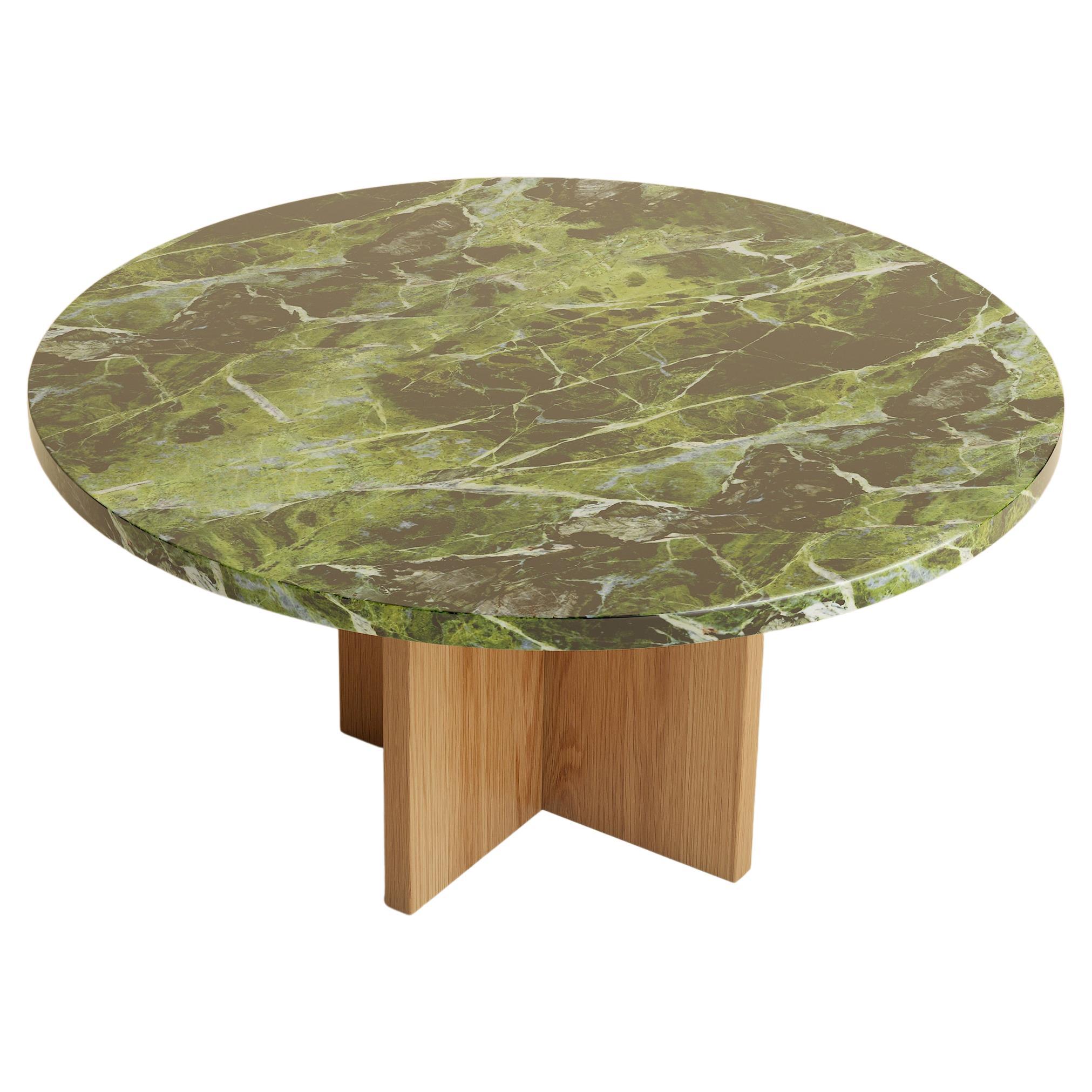 Verde Tifone Marble Coffee Table, Made in Italy For Sale